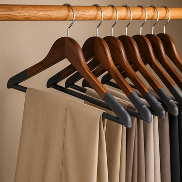 Wooden Clothes Hangers Non-Slip Set of 5