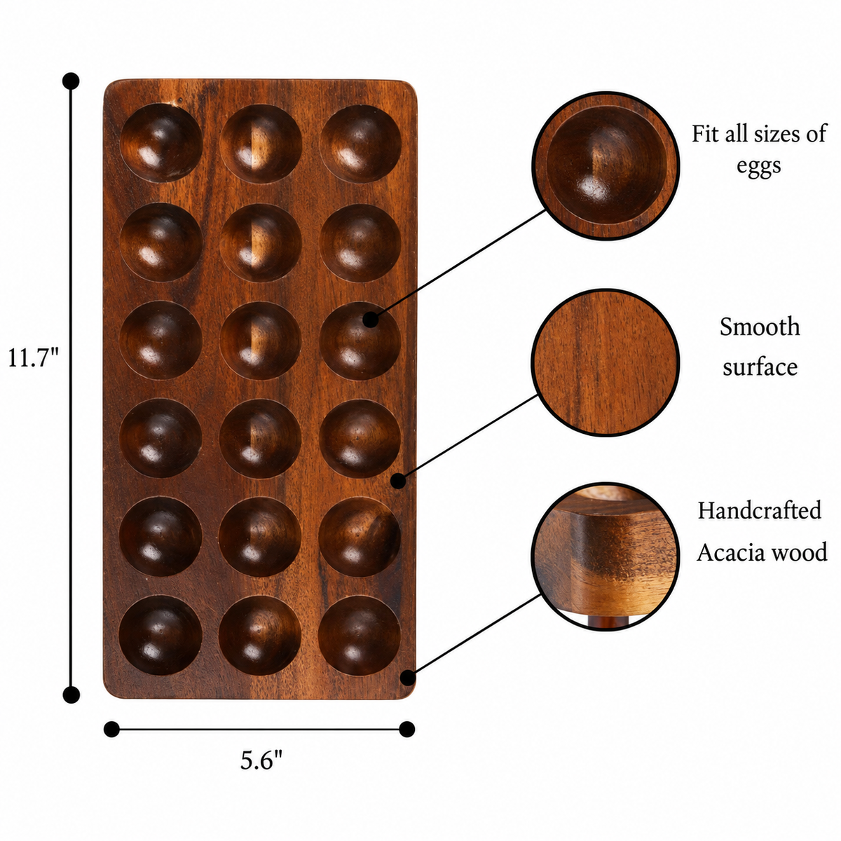 Wooden Egg Rack – Double-Layer Countertop Storage