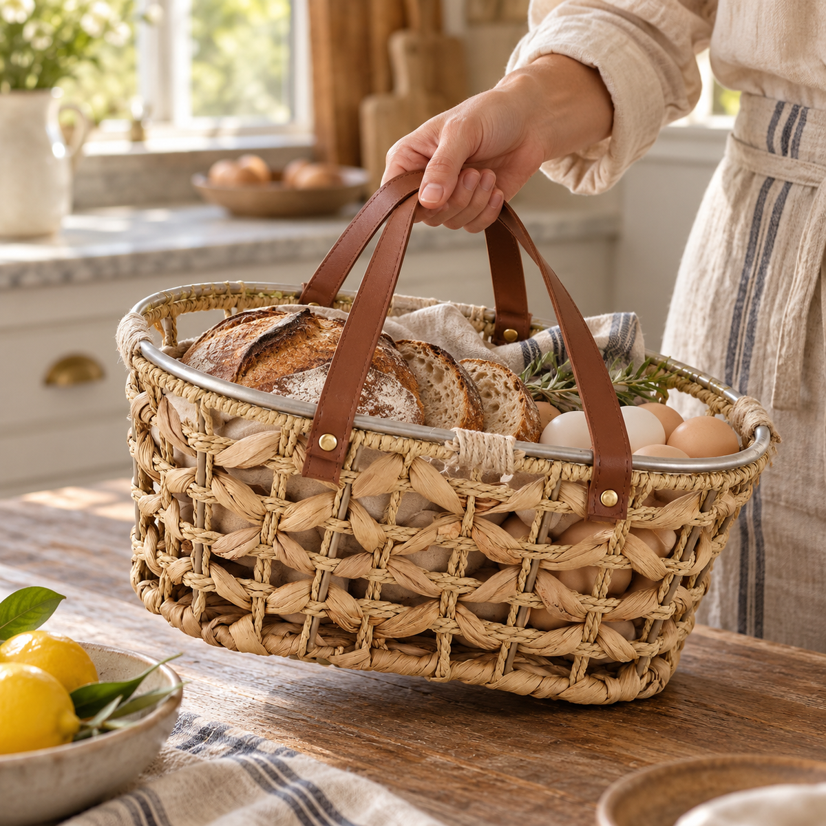 Woven Egg Collecting Basket – Carry Handle