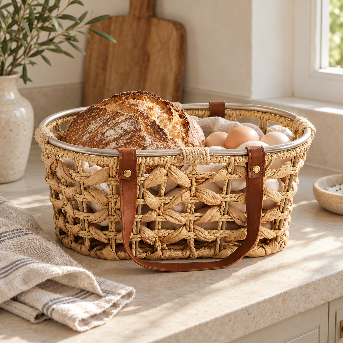 Woven Egg Collecting Basket – Carry Handle