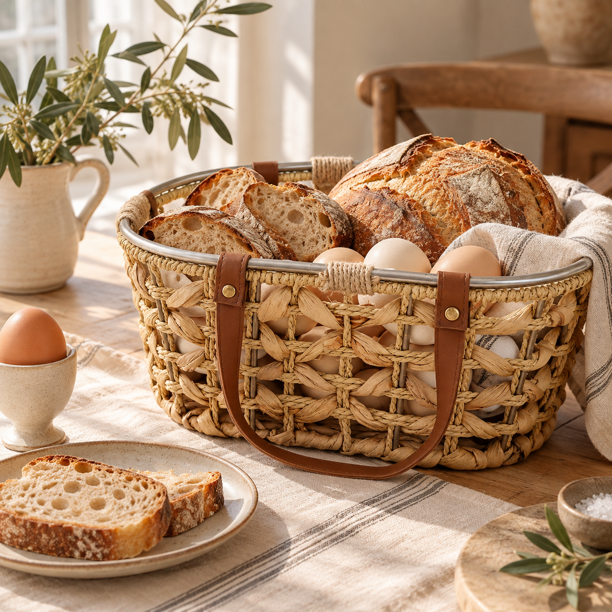 Woven Egg Collecting Basket – Carry Handle