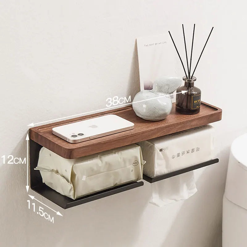 Toilet Paper Holder with Storage Shelf