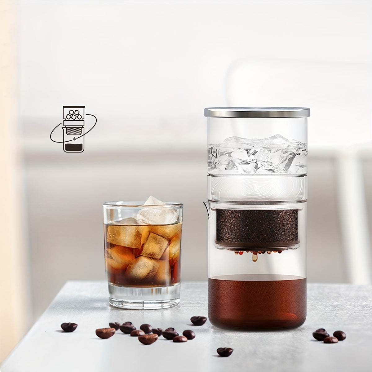 Cold Brew Coffee Maker – Slow Drip Glass Brewer 600ml