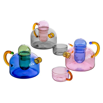 Colorful Glass Teapot with Infuser
