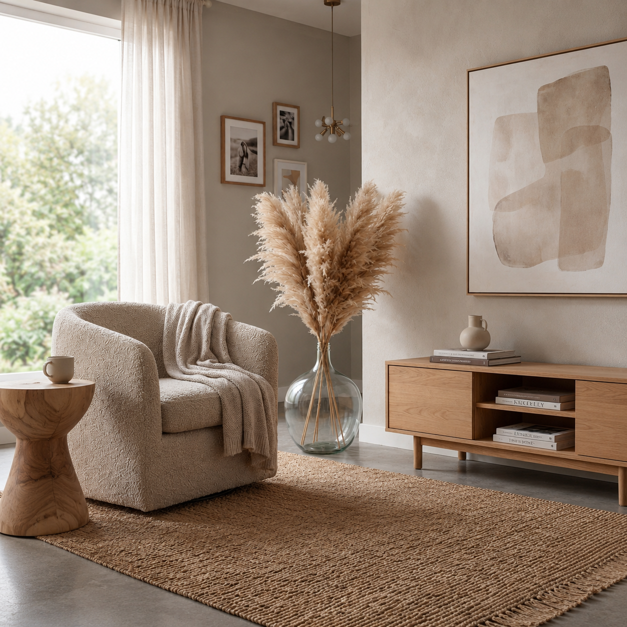 Pampas Grass Bouquet – Dried Boho Floor Vase Decor
