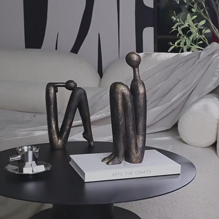 Retro Stickman Bookend Sculptures