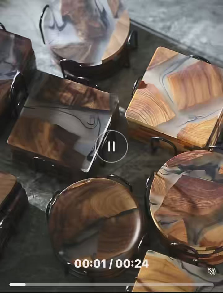Handcrafted Premium Walnut & Resin Luxury Coaster