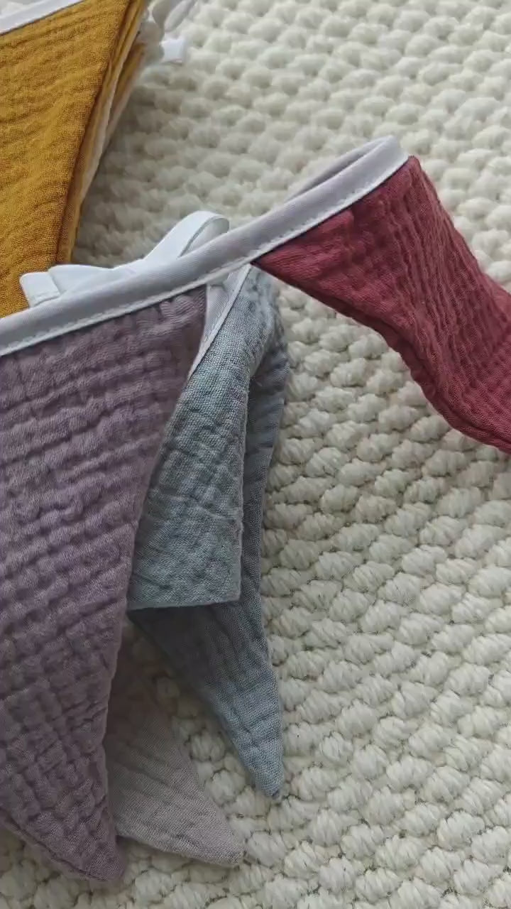 Cotton Triangle Bunting Garland | Neutral Party & Nursery Decor